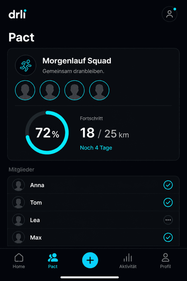 drll Pact: gemeinsames Ziel und Fortschritt mit dem Squad